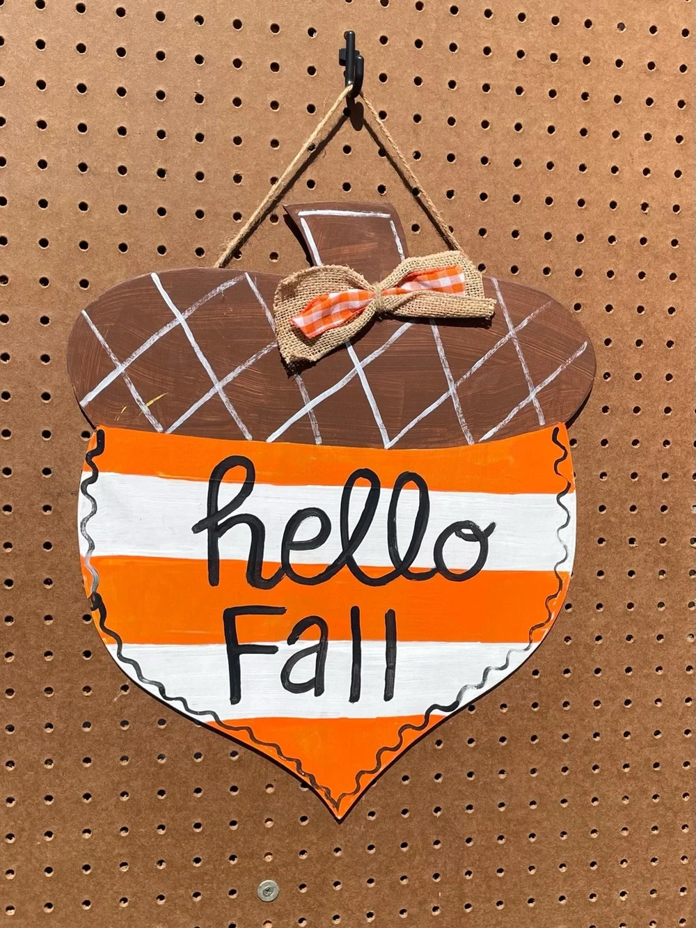Hello Fall Orange & Browu www I I n Acorn Door Hanger
